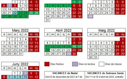 Calendari del curs 2021-2022